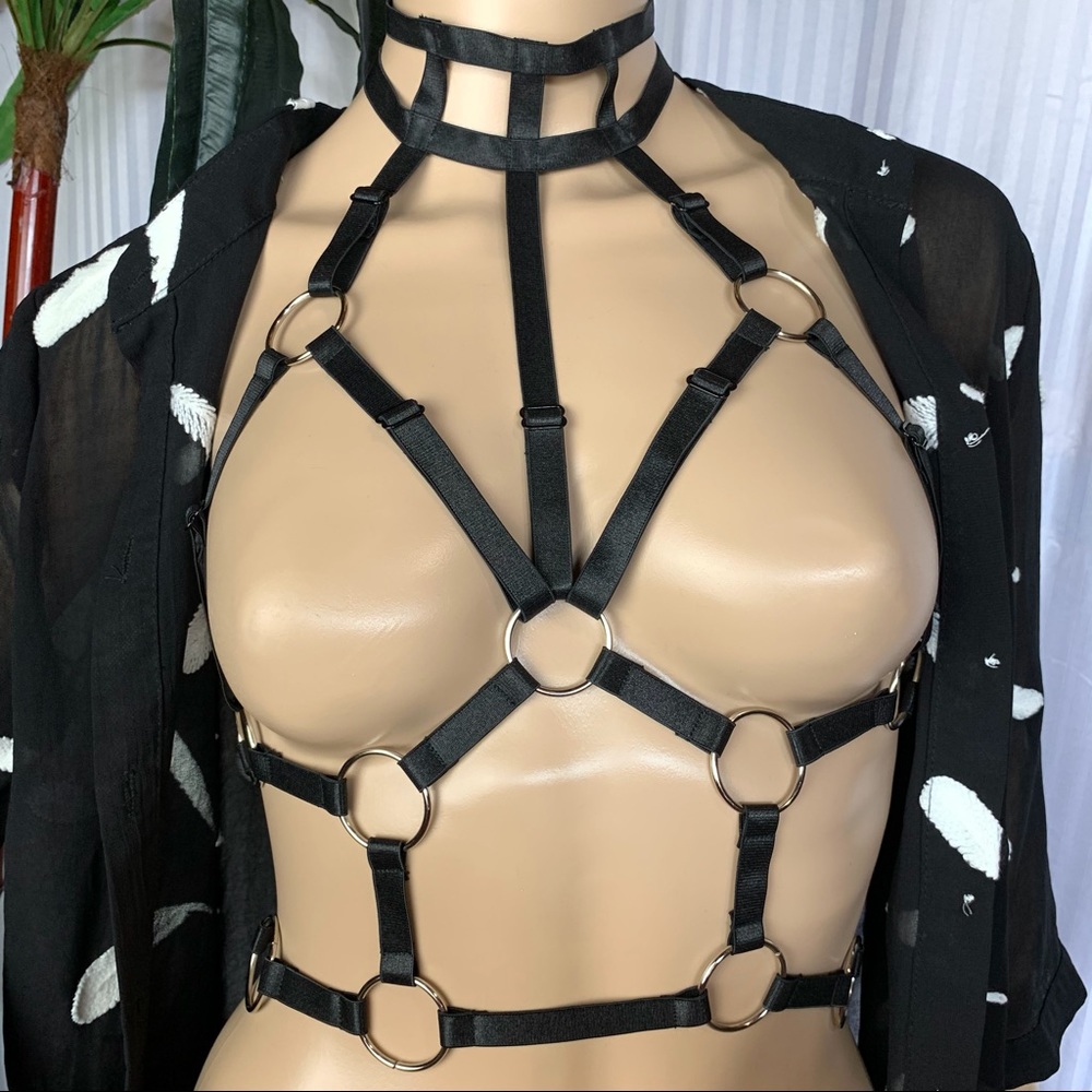 Sexy Lingerie Harness Garter Strappy Cage Bra